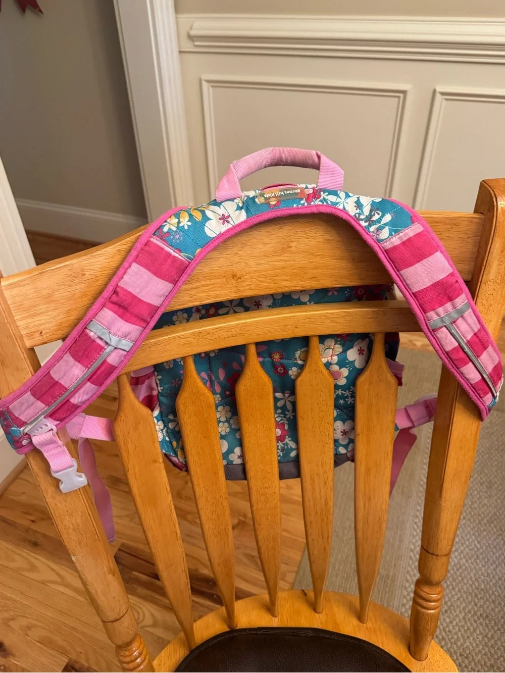 🌸 Garnet Hill Kids Floral Backpack Pink Blue School Book Bag 🎒